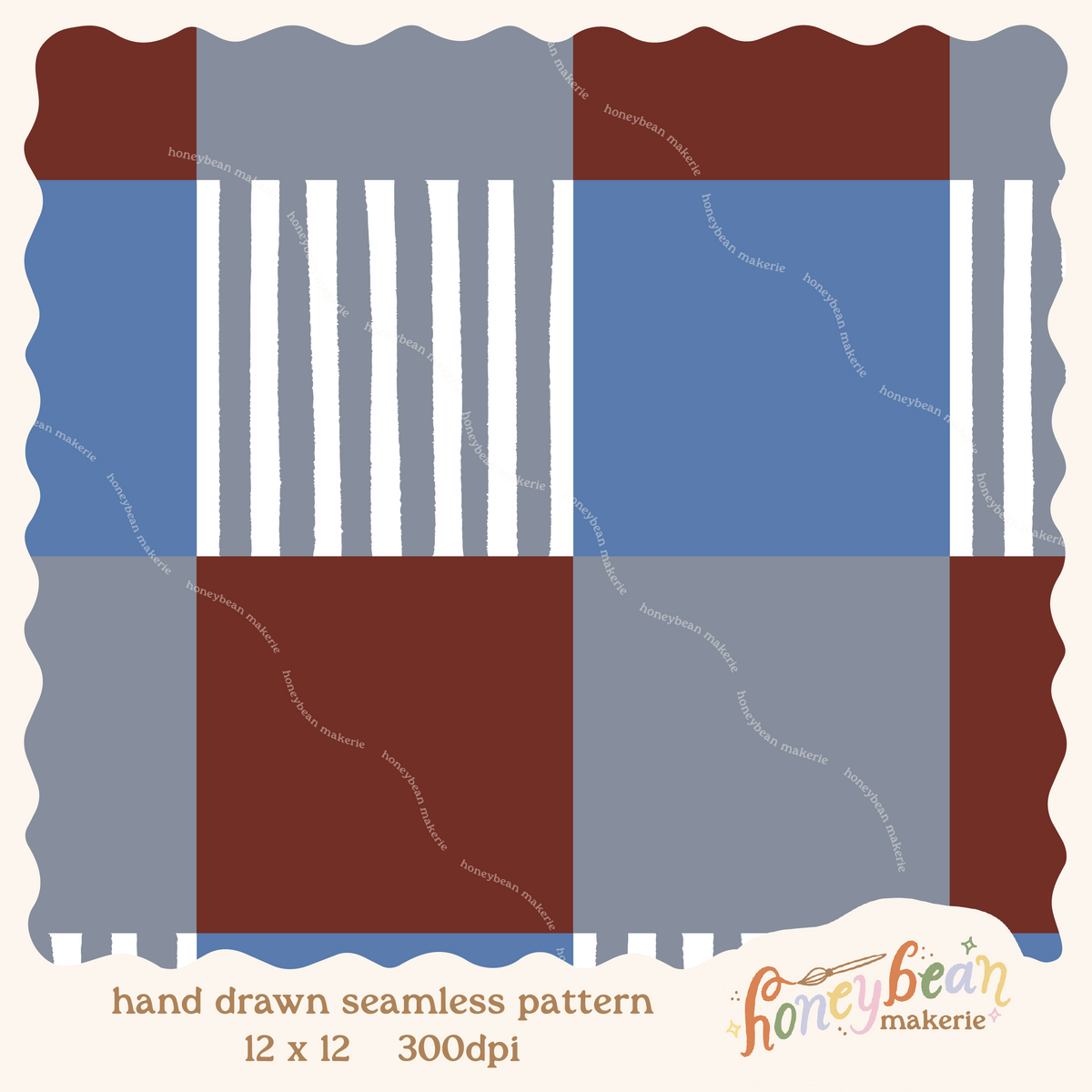 Snowman Cocoa Mugs Checkered Coordinate Seamless Pattern