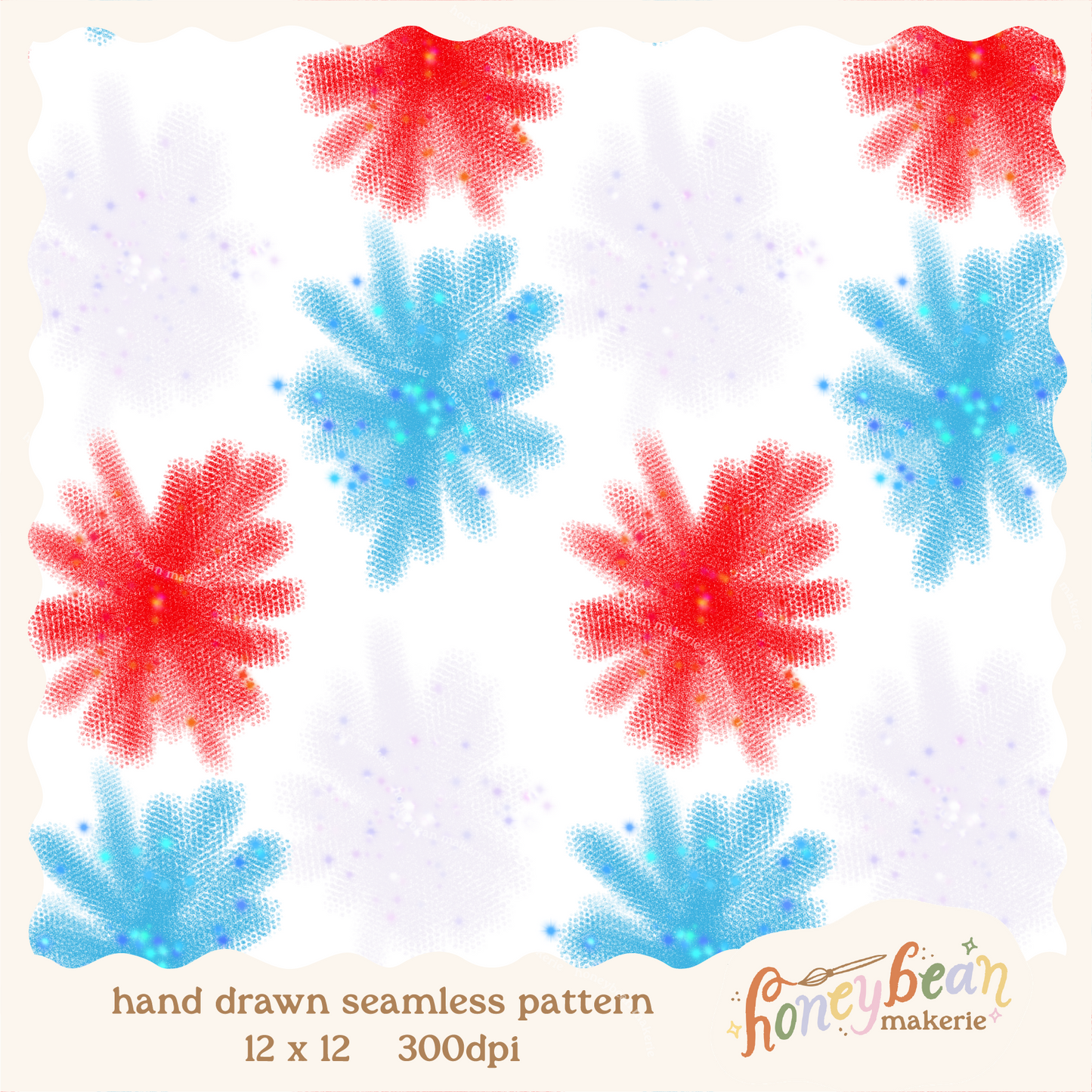 Da Bomb Pop Fireworks Coordinate Seamless Pattern
