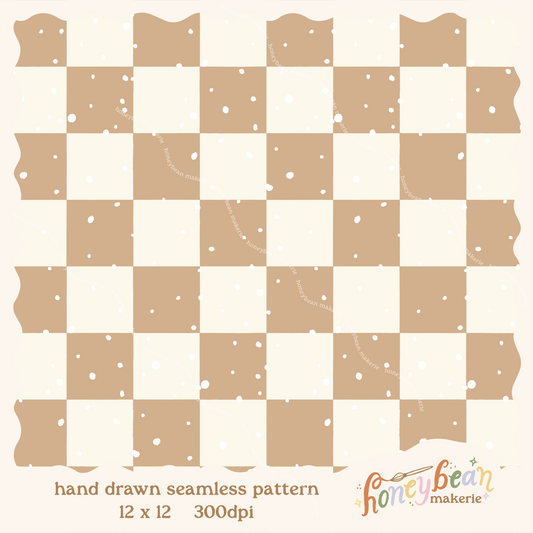Soda Shop Float Checkered Coordinate Seamless Pattern
