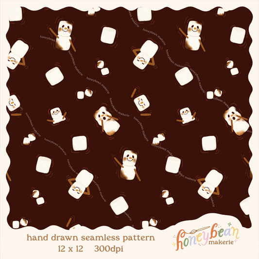 Snowman Cocoa Seamless Pattern
