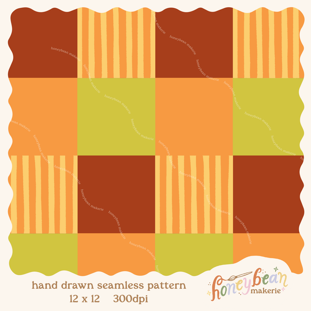 Autumn Bucket List Checkered Coordinate Seamless Pattern