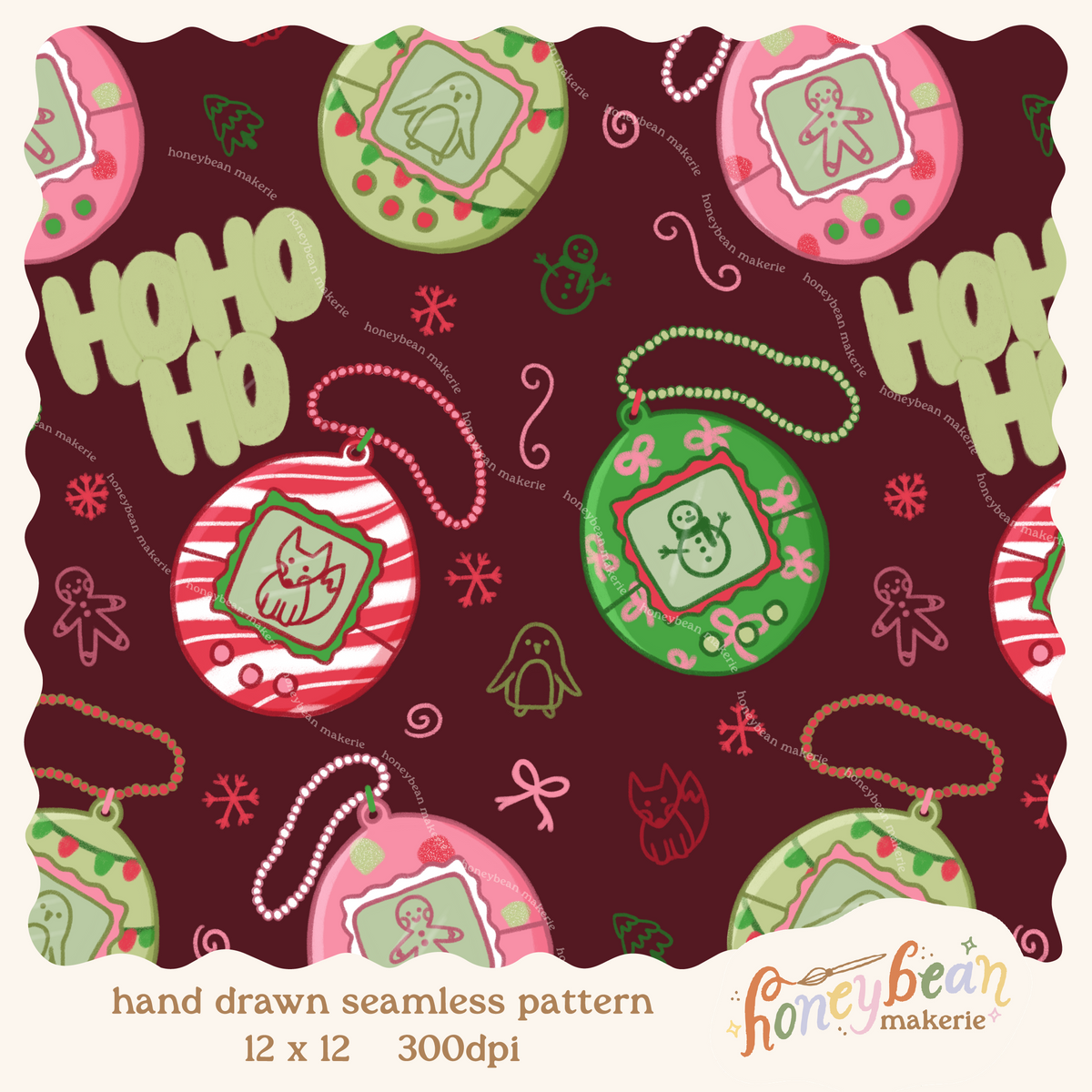 Jolly-Gotchi Seamless Pattern