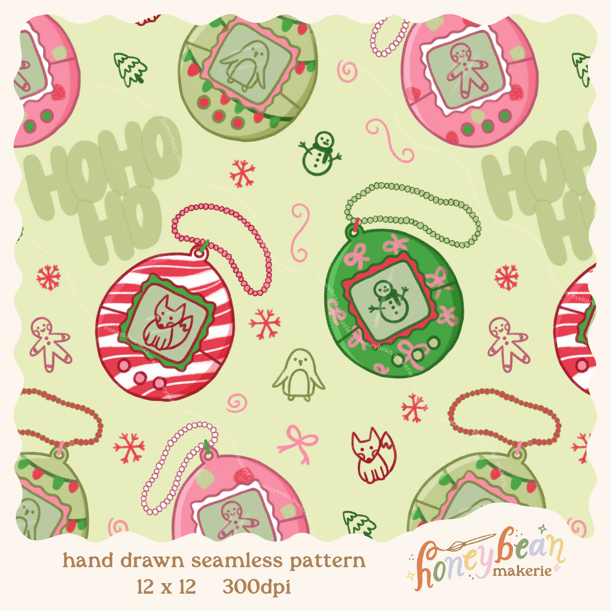 Jolly-Gotchi Seamless Pattern