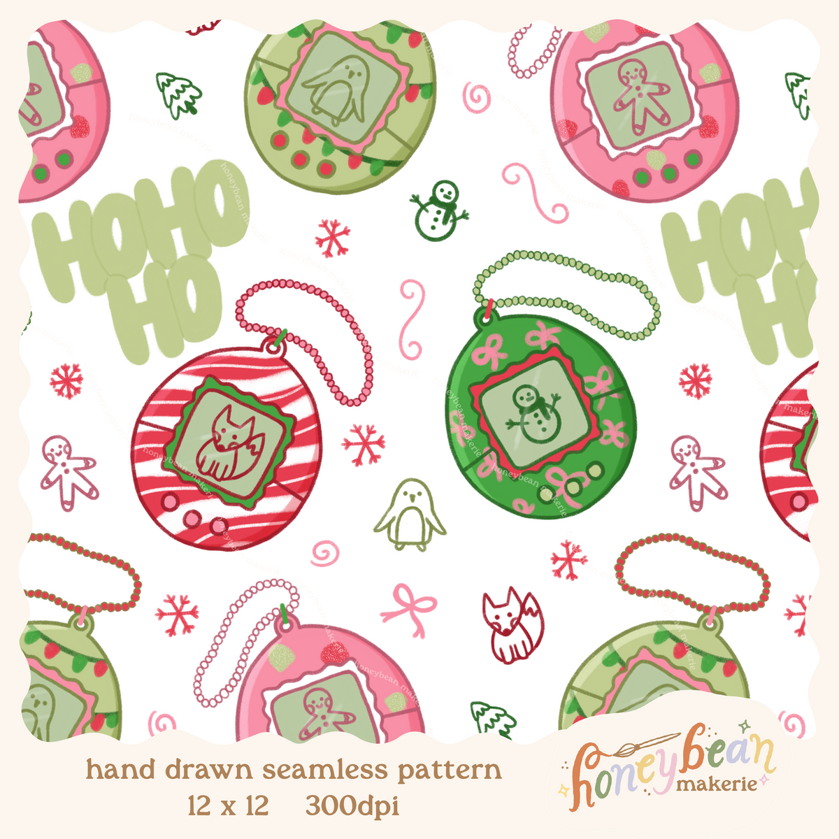 Jolly-Gotchi Seamless Pattern