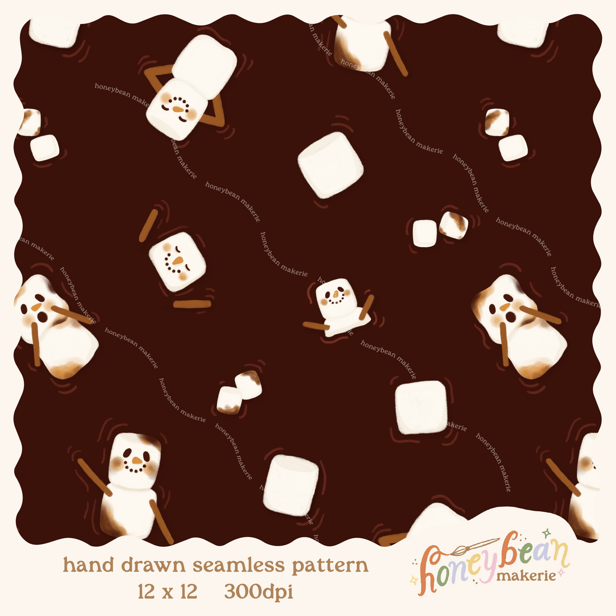 Snowman Cocoa Seamless Pattern