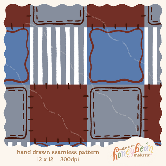 Snowman Cocoa Mugs Quilt Coordinate Seamless Pattern