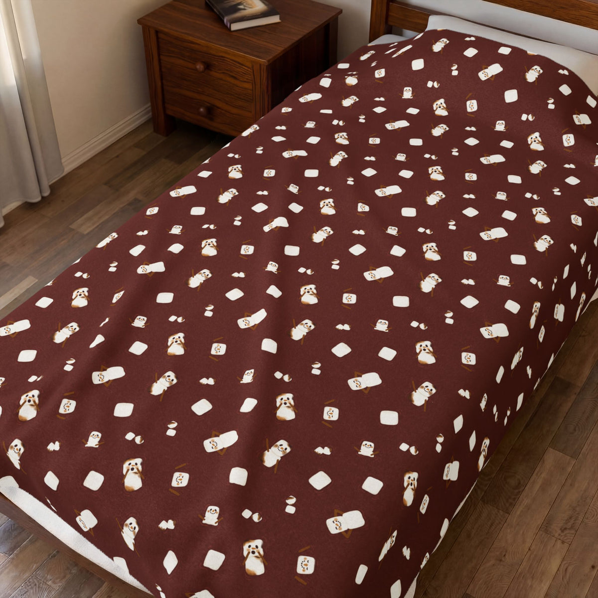 Snowman Cocoa Velveteen Plush Blanket