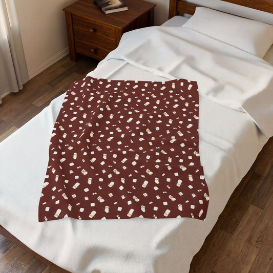 Snowman Cocoa Velveteen Plush Blanket