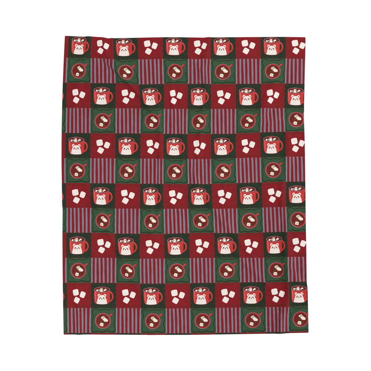 Snowman Cocoa Mugs Red Velveteen Plush Blanket