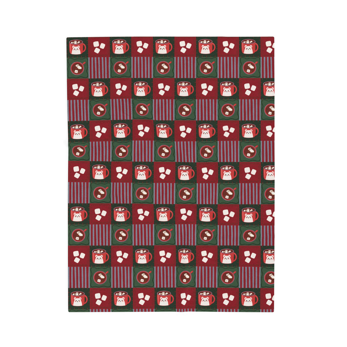 Snowman Cocoa Mugs Red Velveteen Plush Blanket