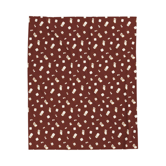 Snowman Cocoa Velveteen Plush Blanket