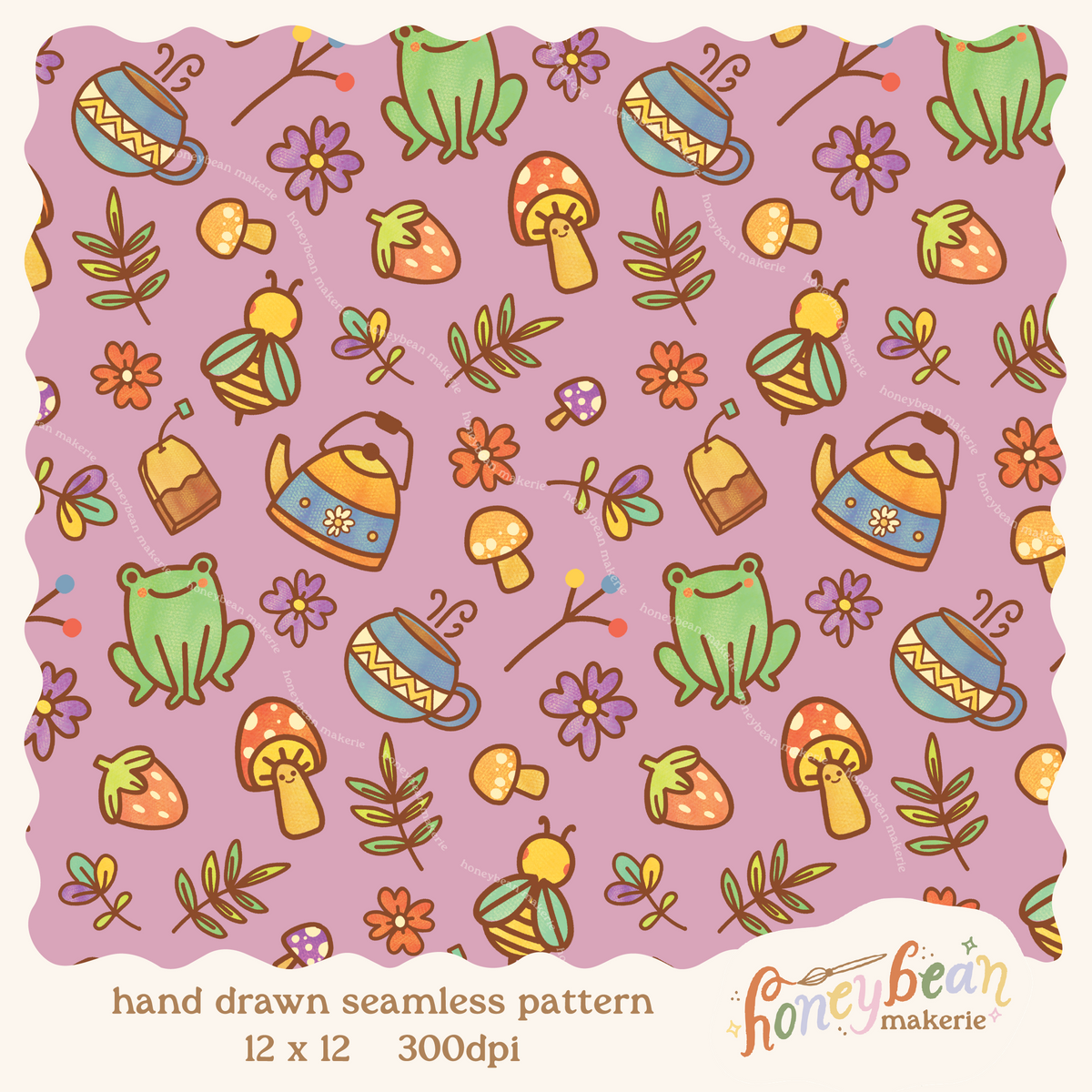 Cottage Friends Seamless Pattern