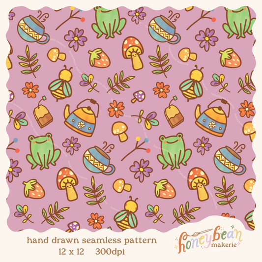 Cottage Friends Seamless Pattern