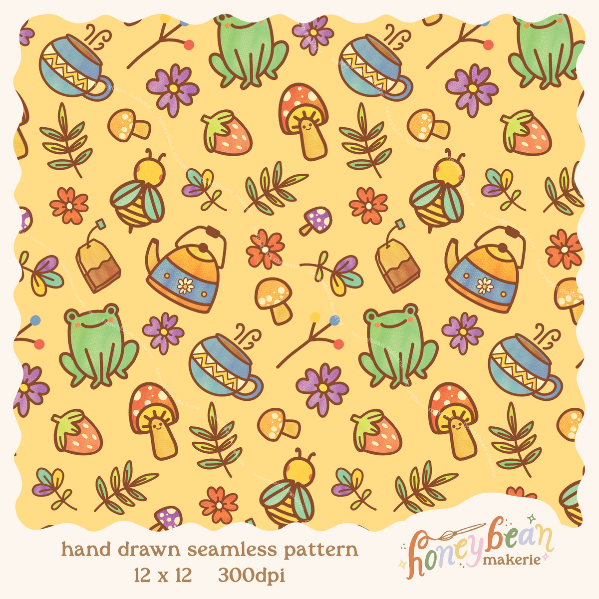 Cottage Friends Seamless Pattern