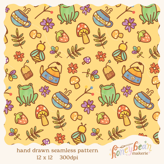 Cottage Friends Seamless Pattern