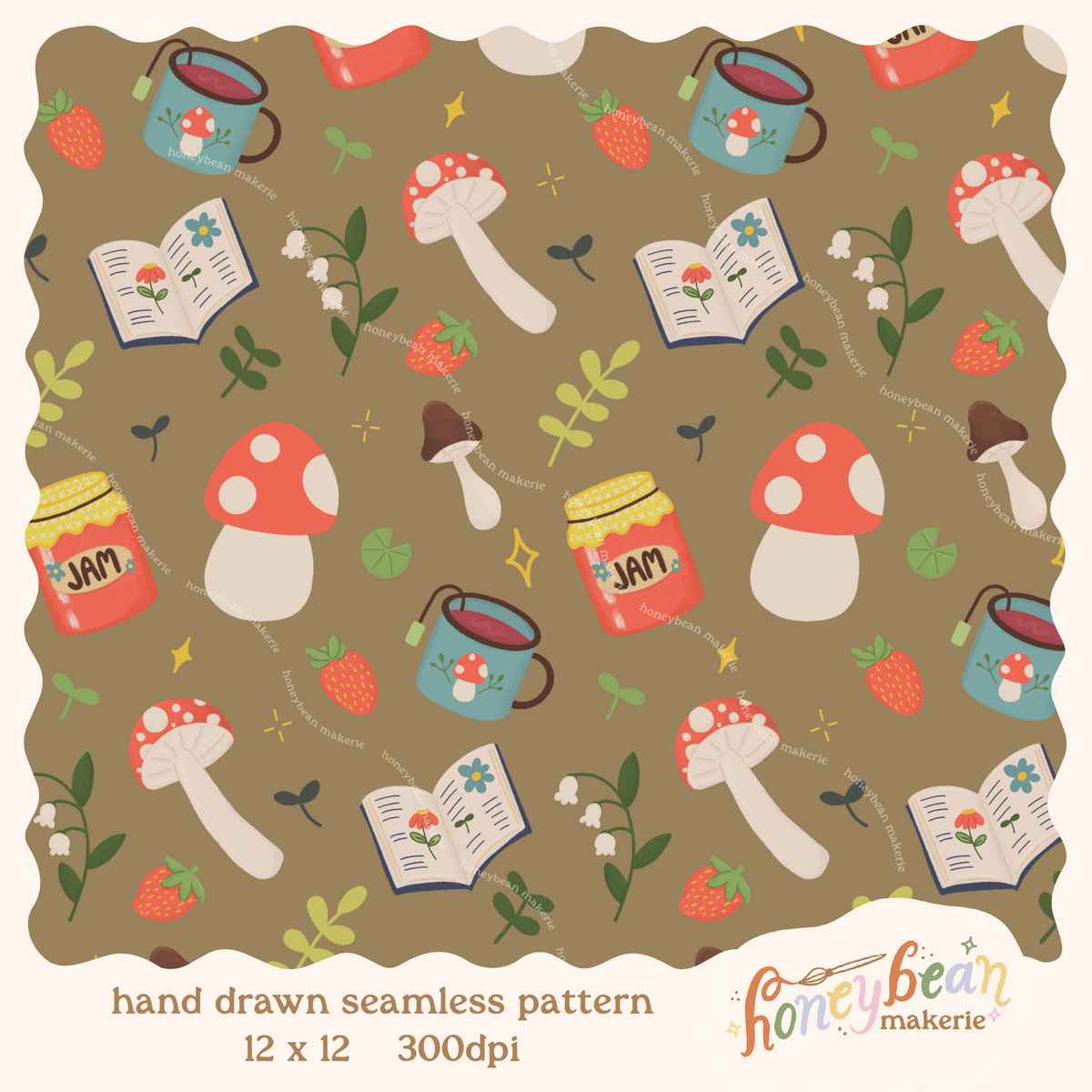 Garden Picnic Seamless Pattern