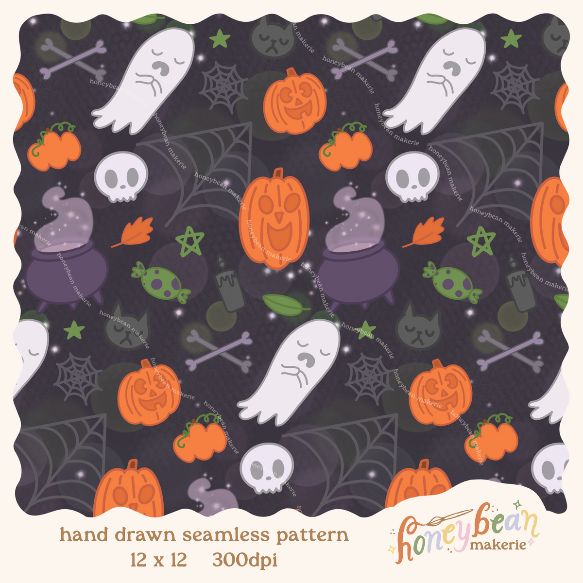 Halloween Cuties Seamless Pattern
