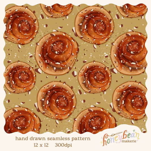 Maple Pecan Buns Seamless Pattern