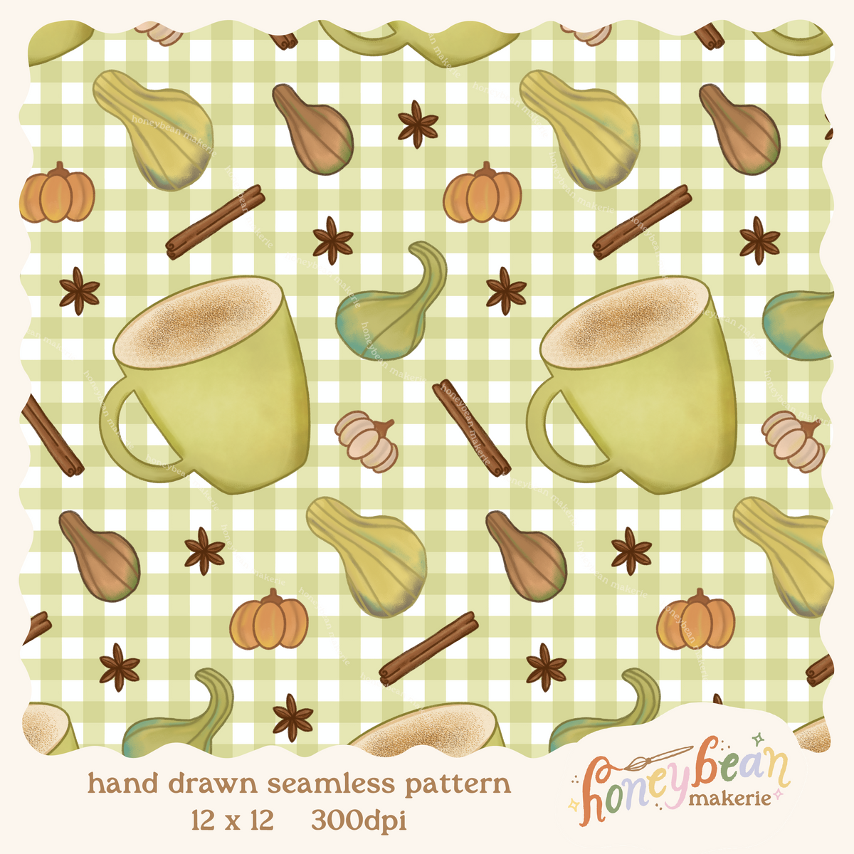 Chai There Gourdgeous Seamless Pattern