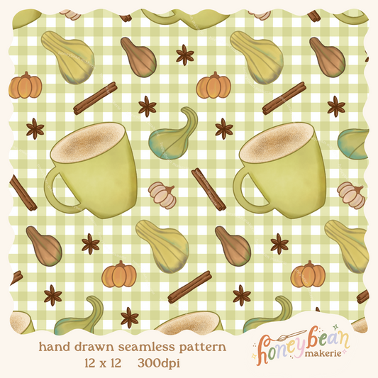 Chai There Gourdgeous Seamless Pattern