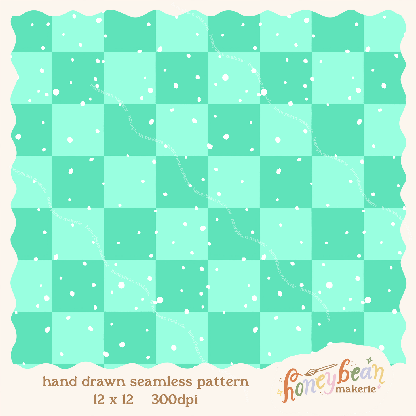 Soda Shop Float Checkered Coordinate Seamless Pattern