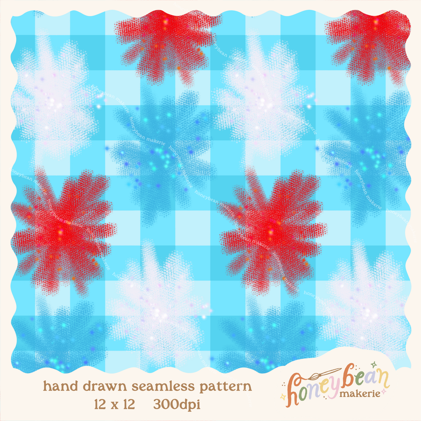 Da Bomb Pop Fireworks Coordinate Seamless Pattern