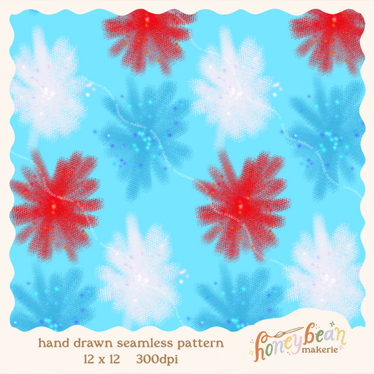 Da Bomb Pop Fireworks Coordinate Seamless Pattern