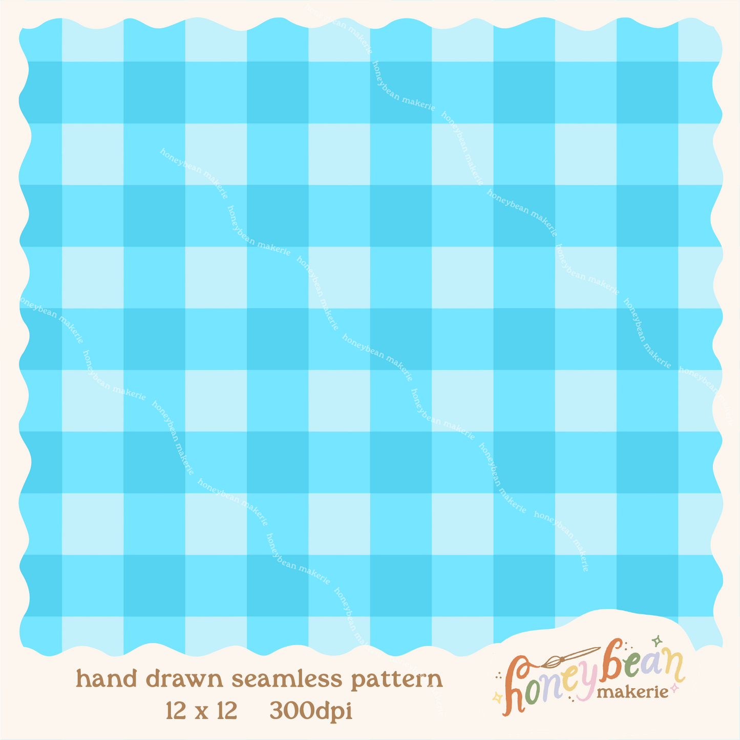 Da Bomb Pop Aqua Gingham Coordinate Seamless Pattern