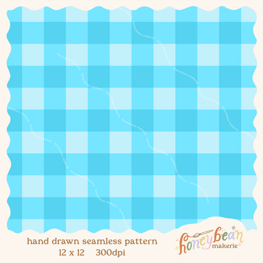Da Bomb Pop Aqua Gingham Coordinate Seamless Pattern
