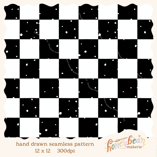 Soda Shop Float Checkered Coordinate Seamless Pattern