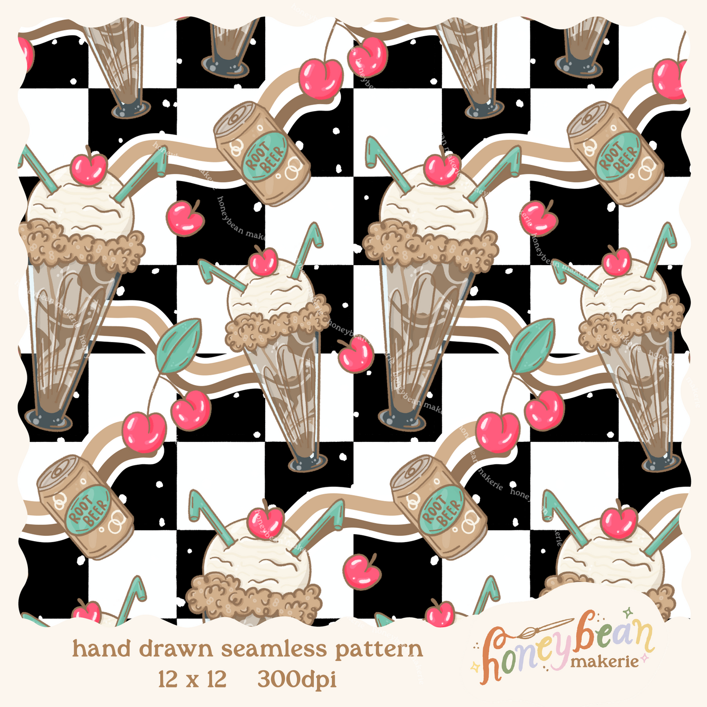 Soda Shop Float Seamless Pattern