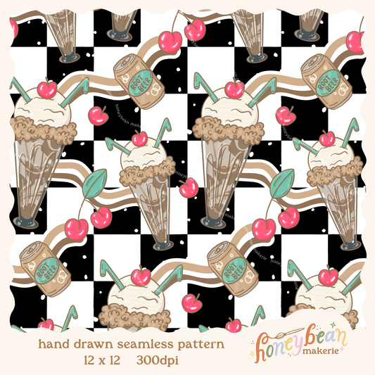 Soda Shop Float Seamless Pattern