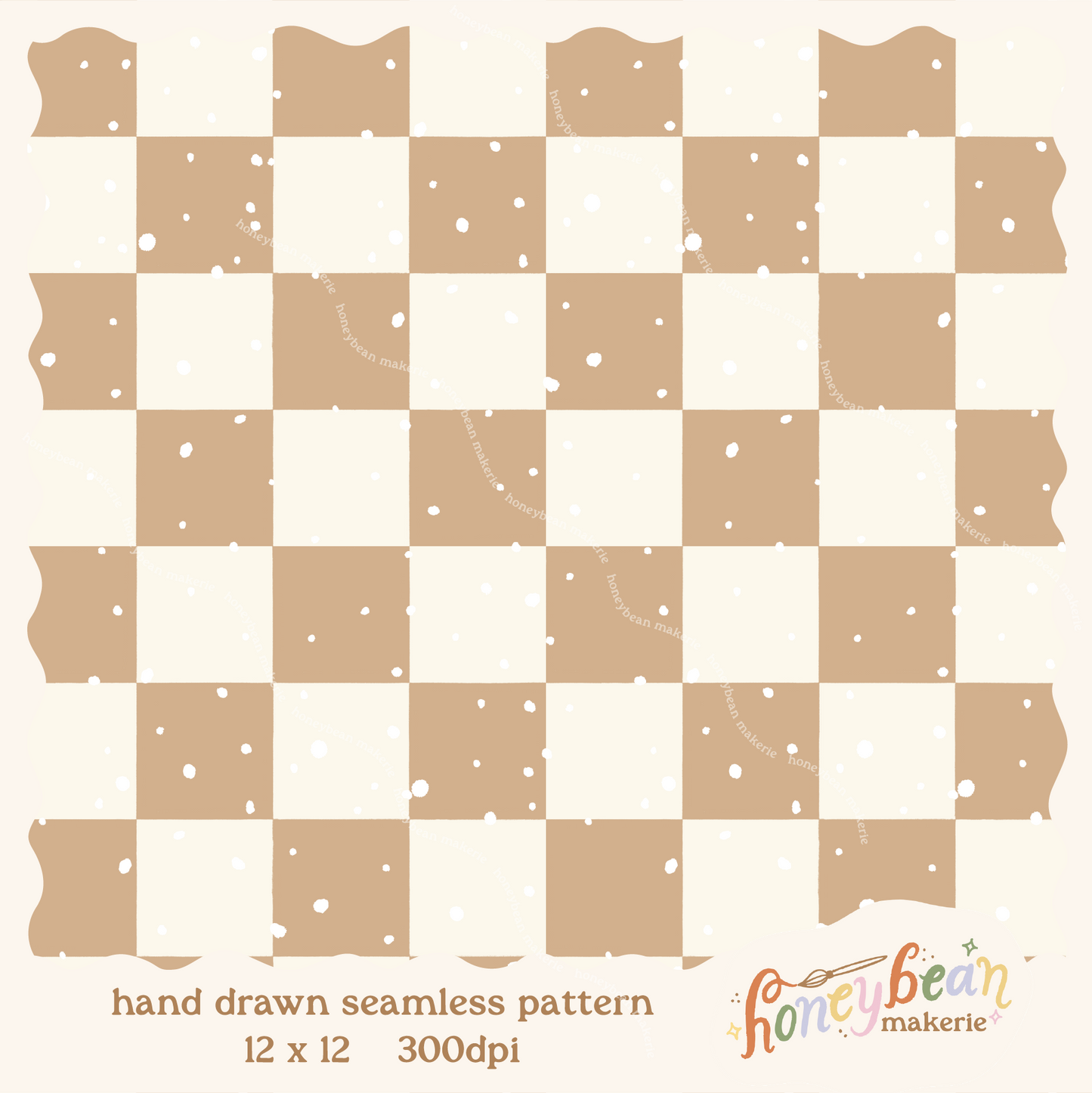 Soda Shop Float Checkered Coordinate Seamless Pattern
