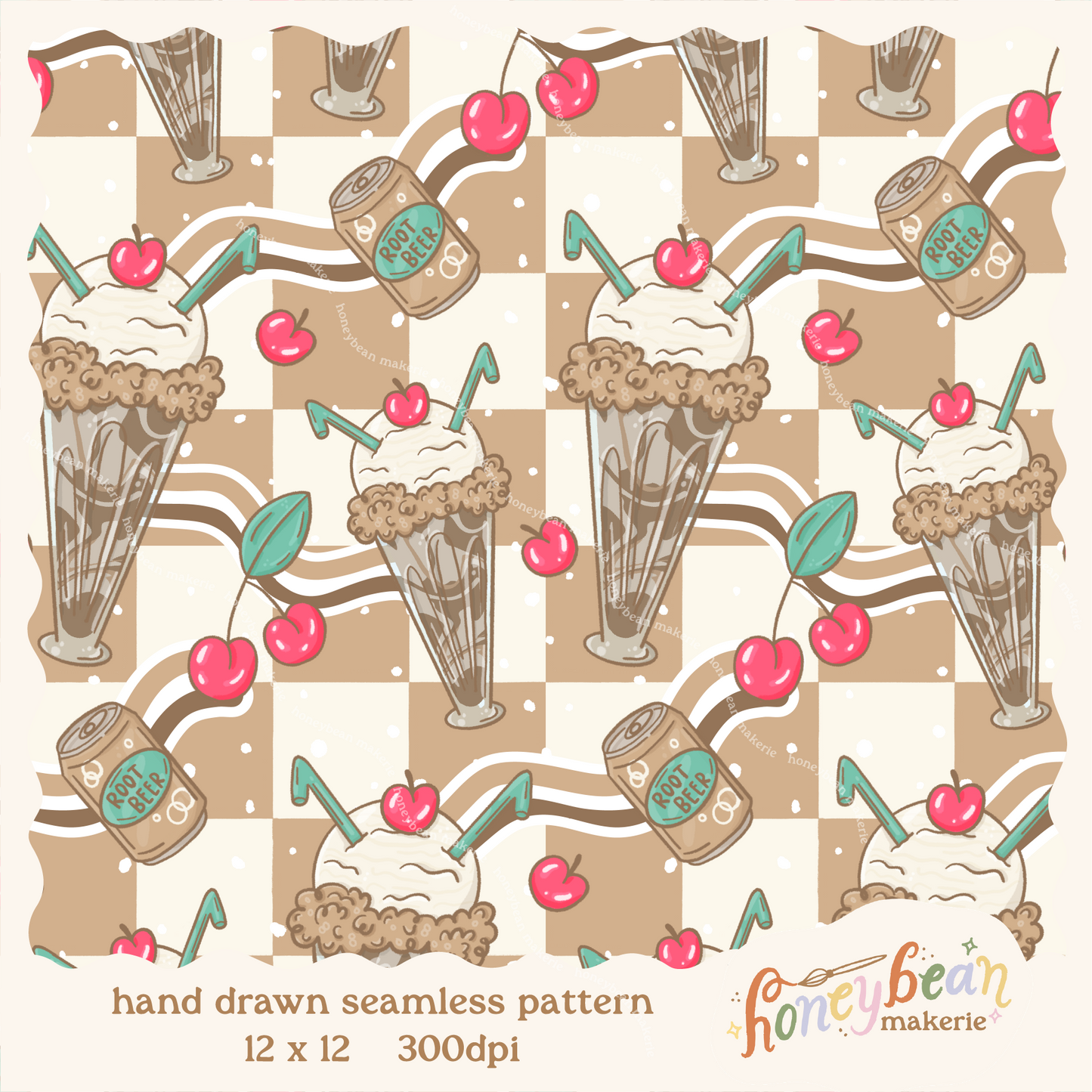 Soda Shop Float Seamless Pattern