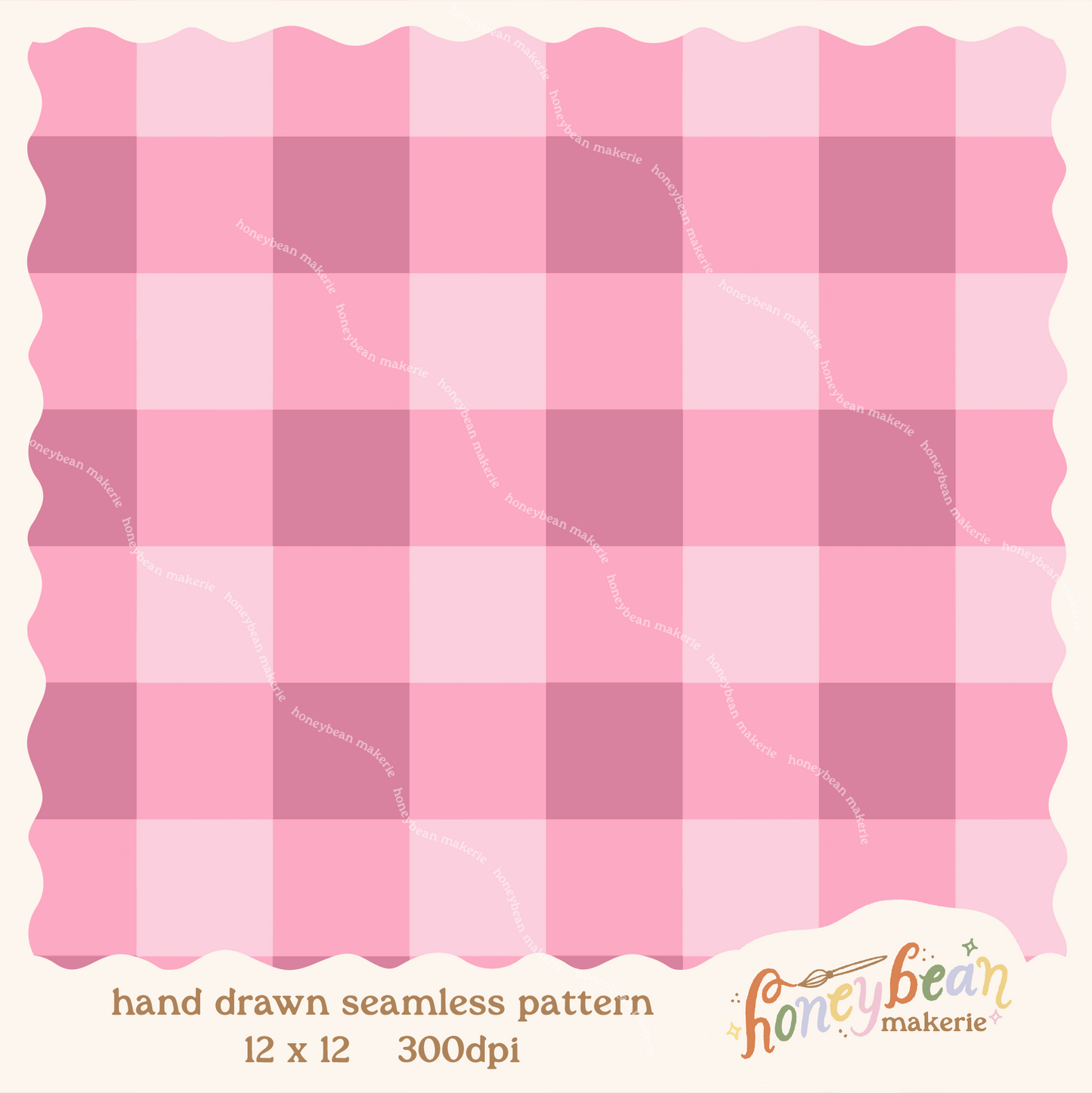 Strawberry Lemonade Gingham Coordinate Seamless Pattern