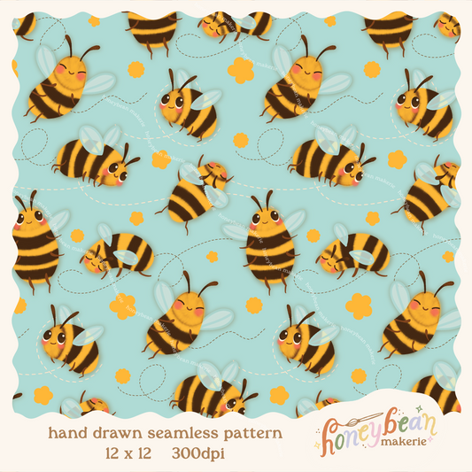 Sweet Bee Seamless Pattern