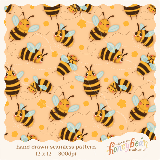 Sweet Bee Seamless Pattern