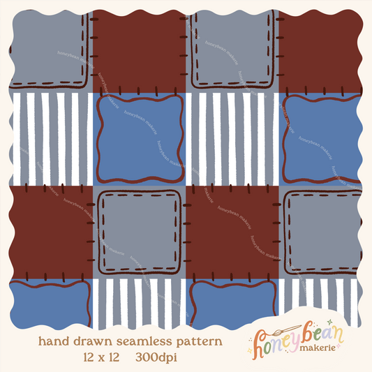 Snowman Cocoa Mugs Quilt Coordinate Seamless Pattern
