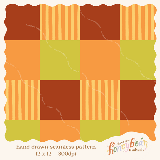 Autumn Bucket List Checkered Coordinate Seamless Pattern