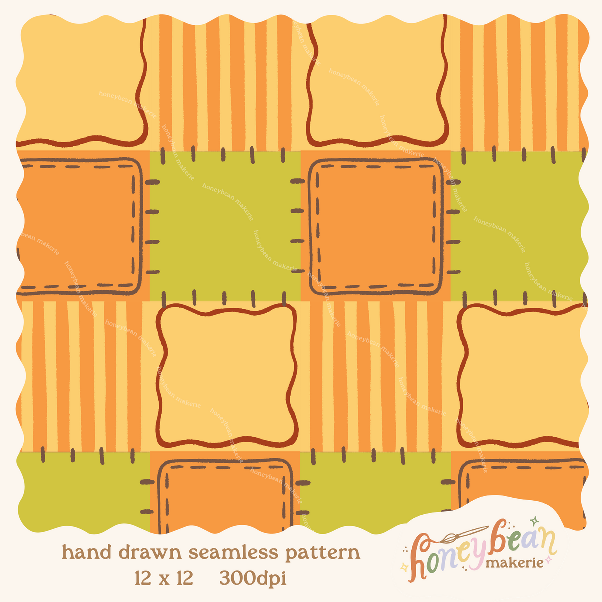 Autumn Bucket List Quilt Coordinate Seamless Pattern
