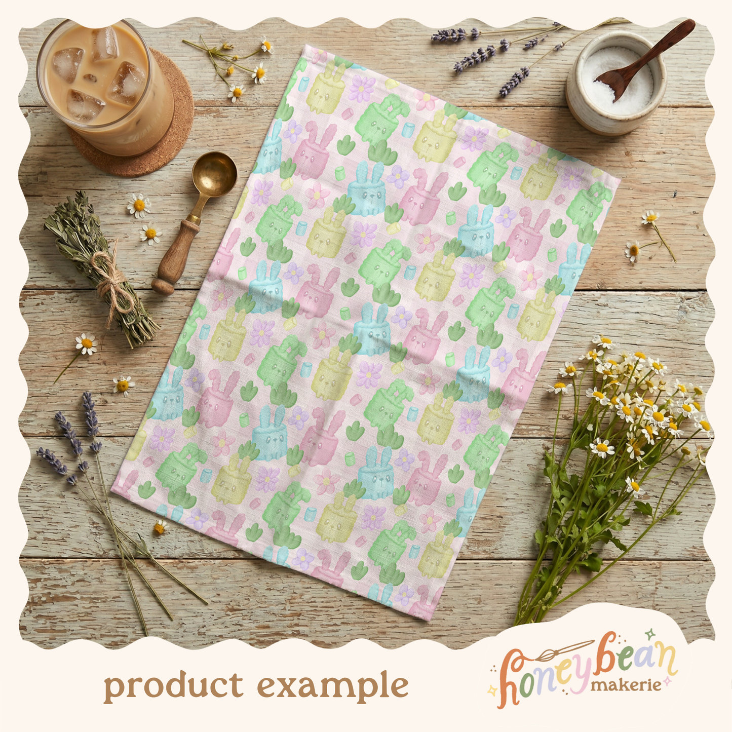 Marshmallow Bunnies Seamless Pattern